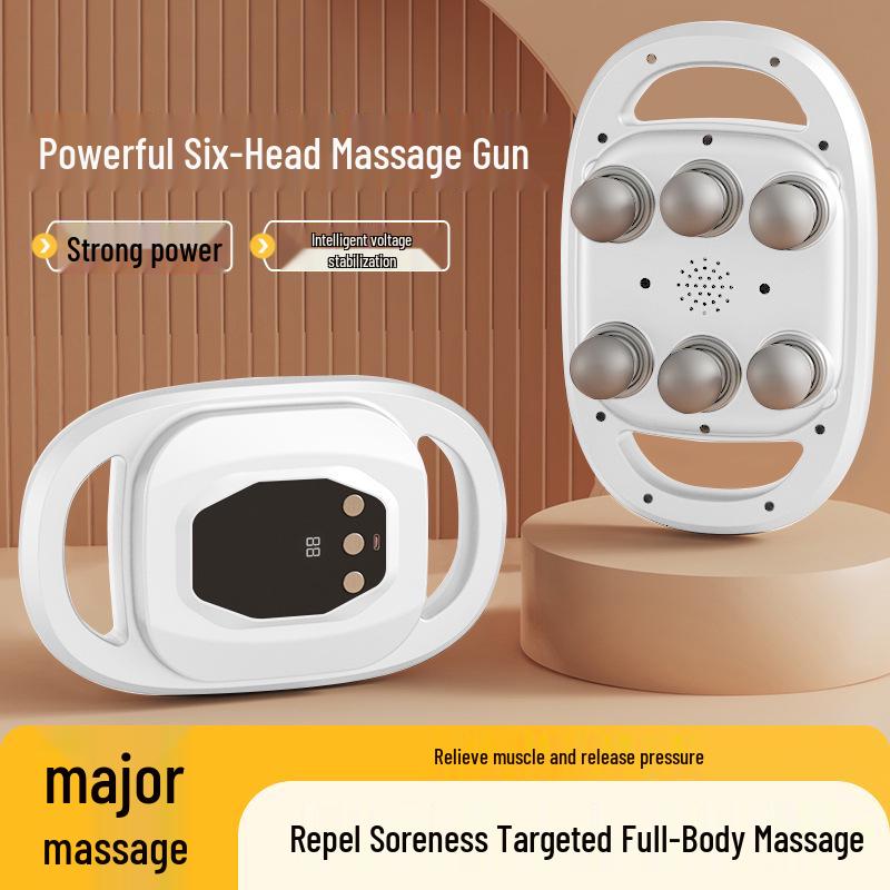 Six-Head Professional Fascia Gun: High-Frequency Waist & Muscle Massager for Deep Relaxation