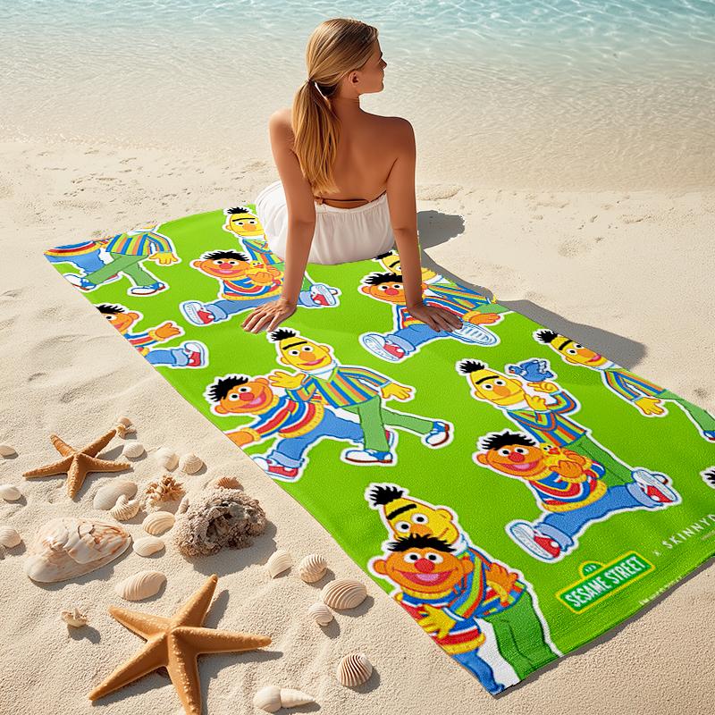 Sesame Street Beach Towel Outdoor Camping Beach Towel for Vacation Swim Outdoor Pool Absorbent Bath Towel