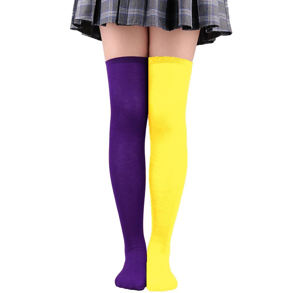Colorful Over-the-knee Women's Socks For Parties And Holidays Friction-resistant Polyester Blend