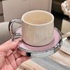 European Style Fine Porcelain Coffee Cup 300ml Afternoon Tea Dessert Tea Cup Couple Mug Gift Office Water Mug Home Decoration