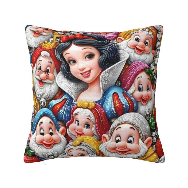 Disney Schneewittchen und die sieben Zwerge Kissenbezug Cartoon Fantasy Film Anime Weiches Luxus-Kissen für Sofa Heimdeko
