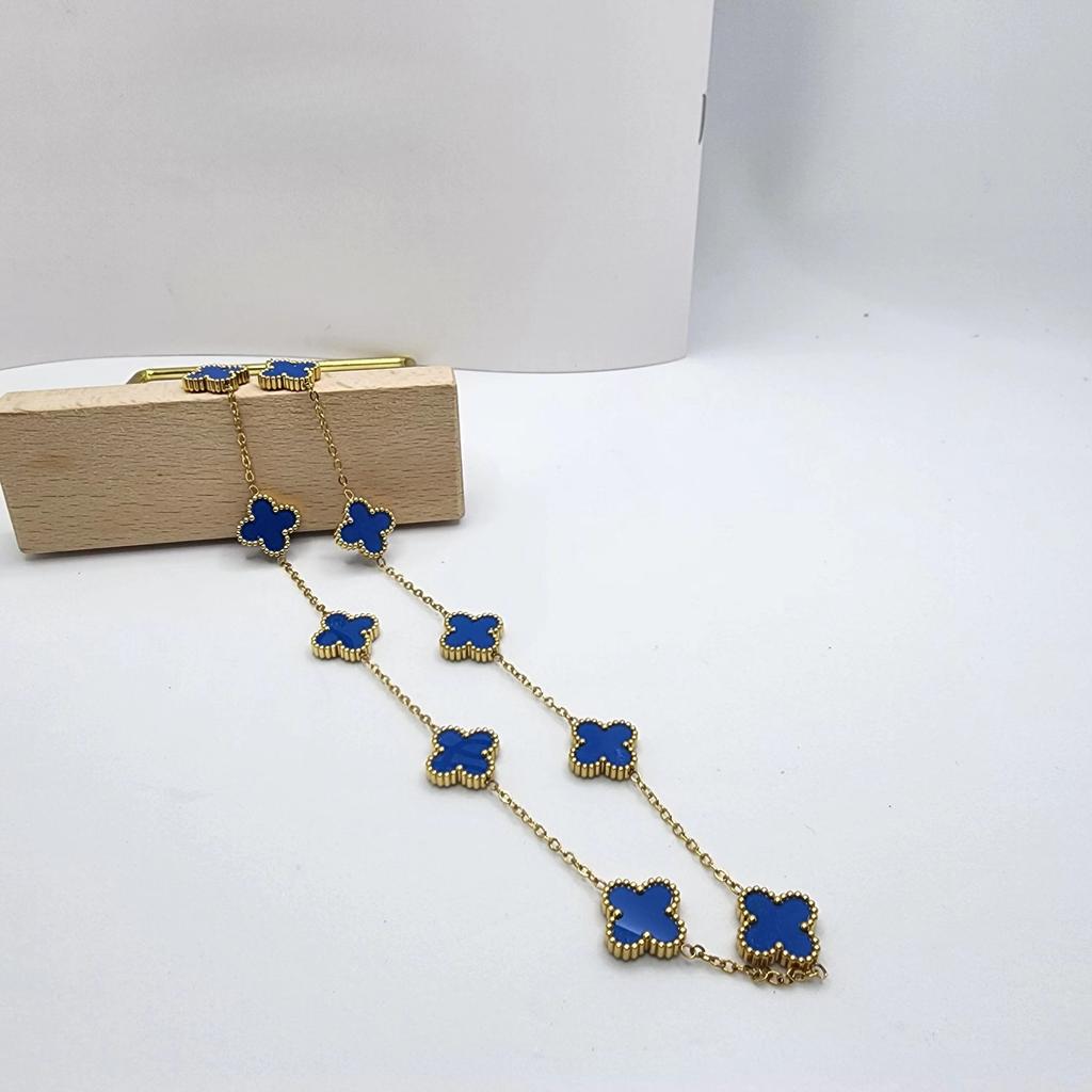 Vierblättriges Kleeblatt Halskette Leichte Luxus Einfache Blume Schlüsselbein Kette Damen Haute Sense Halskette