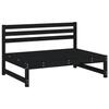 VidaXL Salon de Jardin 4 pcs, Banc avec Dossier, Ensemble de Meubles avec Table Basse Patio Terrasse, Rustique, Noir Bois 3186596