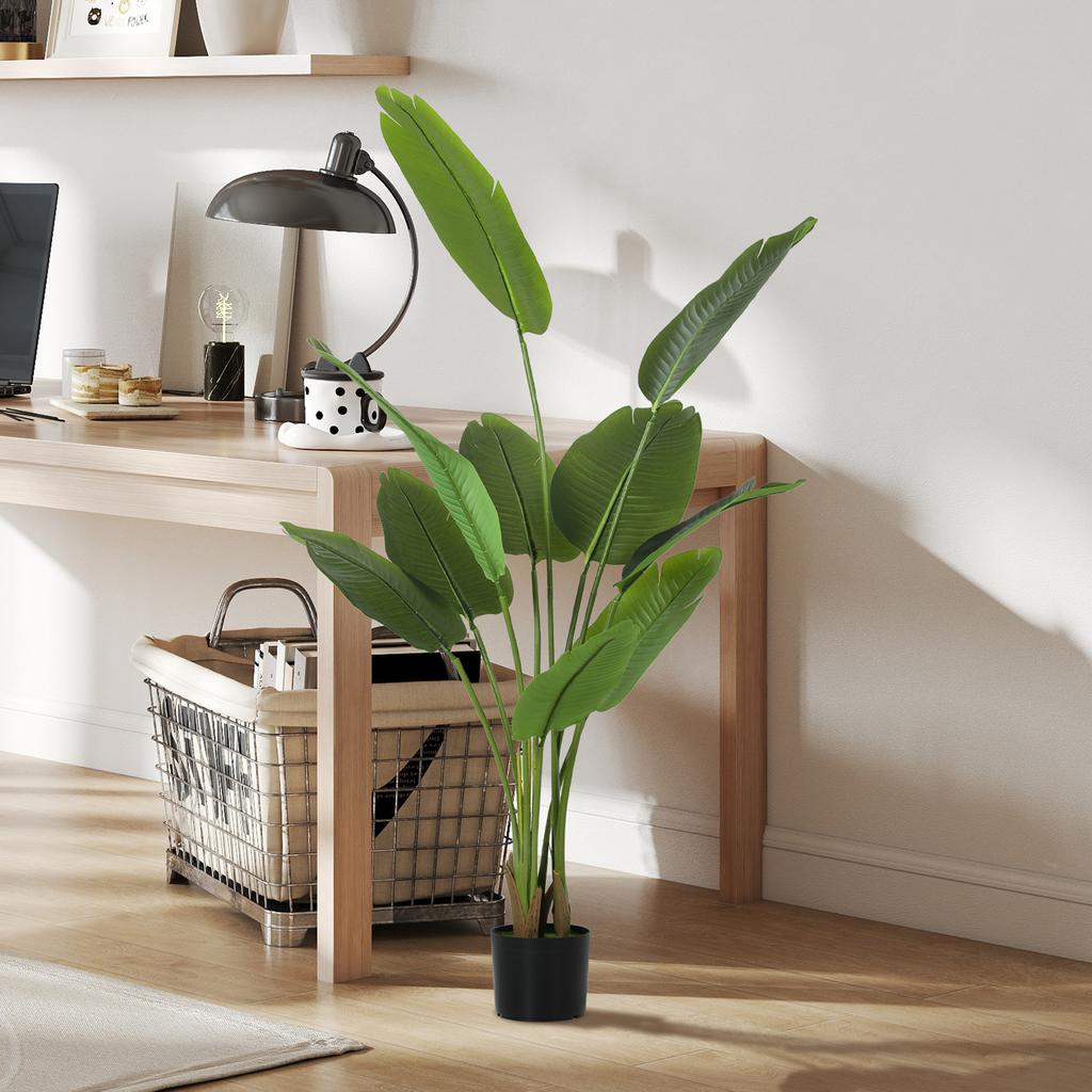 Indoor Artificial Plant 160 Cm, Artificial Tree with Plastic Pot and Flocked Soil, Green