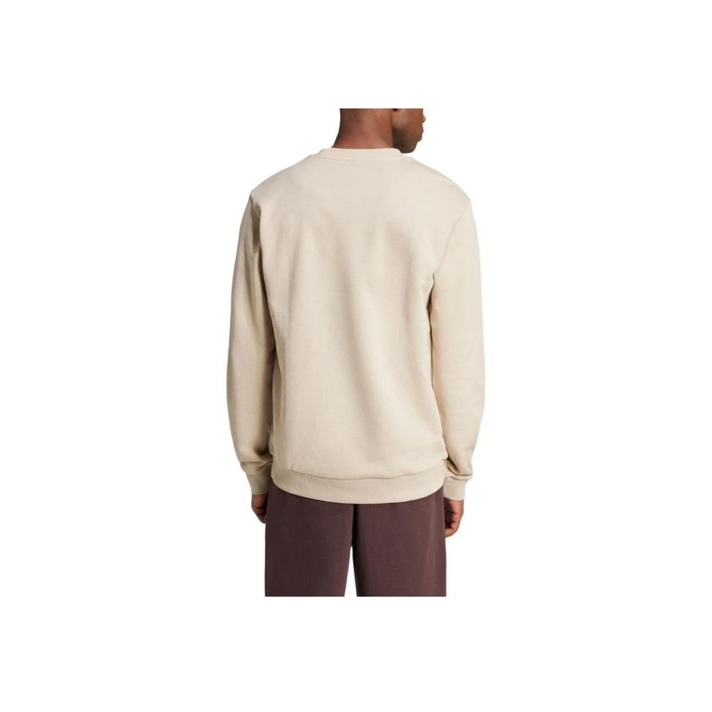 Adidas Originals Trefoil Crew Outline Series Fashion Comfortable Versatile Round Neck Sweatshirt Men Sweatshirt Beige JJ1512