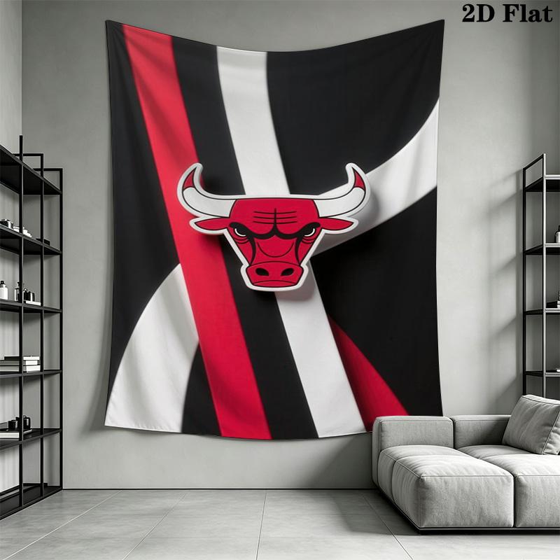 Bulls Team Background Threepiece Set 1 Duvet Cover 2 Pillowcase Without Core Duvet Cover And Pillowcase Soft And Comfortable Bedding Set