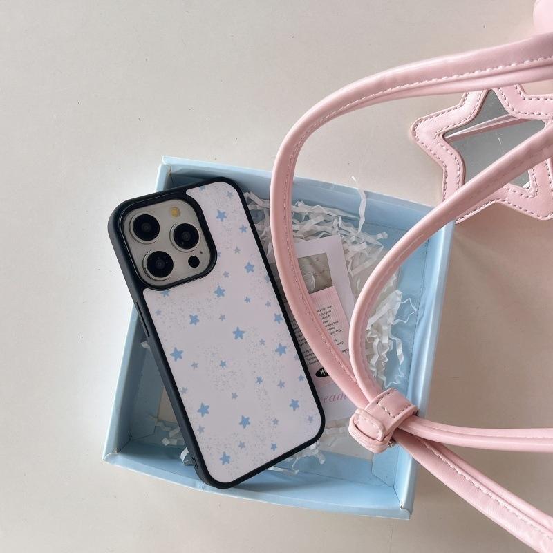 Blue Star Cute Puppy Cartoon Band Aid Bracket Phone Case For iPhone 17 Air 16 15 14 13 12 11 Pro Max Plus Kawaii Cover