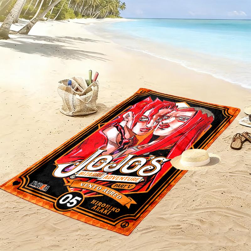 Vento Aureo: Duo's Epic Journey beach towel beach soft seaside Absorbent bath towel quick-drying swim towel beach towel Outdoor picnic beach mat