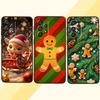 Christmas Cartoon Pattern Phone Case For Samsung A73 A72 A71 A55 A54 A53 A52 A51 A13 A22 A16 A15 A12 A14 A26 A07 5G Black
