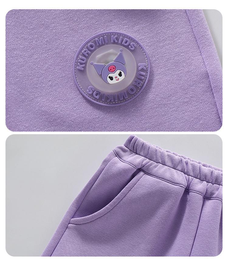 Kuromi Girls' Spring/Autumn 2025 Fashionable Baseball Uniform Two-Piece Set - Trendy Sporty Outfit