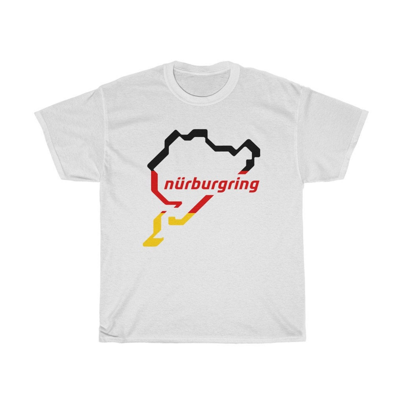 Nurburgring Circuit Logo White Grey T-Shirt Size S to 5XL S