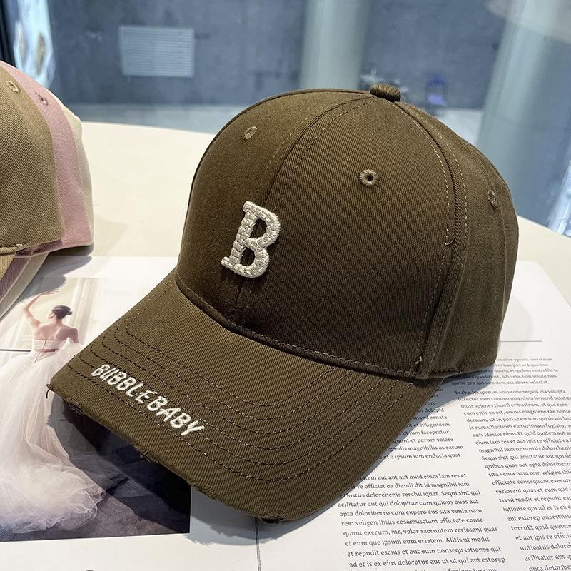 Spring and summer new embroidered B letter hat men's and women's fashion sunshade sunscreen baseball cap duck tongue