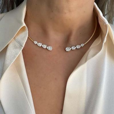 Teardrop Zircon Adjustable Women’s Copper Choker Necklace