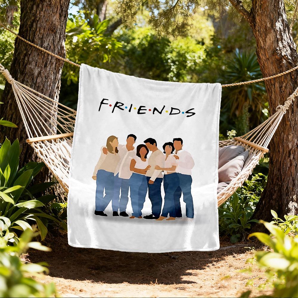1pc friends Outdoor Blanket - Throw Blanket, Soft , Flannel Blankets, Living Room, Travel, Camping c1209042 80x120cm