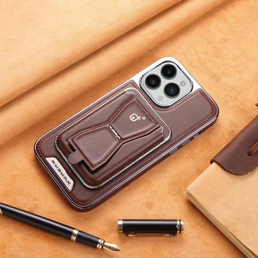 

Detachable Card Wallet Bag Magnetic Leather Case for iPhone 15 Pro Max 16 Plus 14 Pro 13 12 Bracket Stand Plating Bumper Cover For iPhone12 кофейный