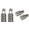 Vehicle Battery Terminal Connector Pair with Screw-Fastened Wire Port, Aluminum Clamp Design for Battery Replacement and Garage Repair