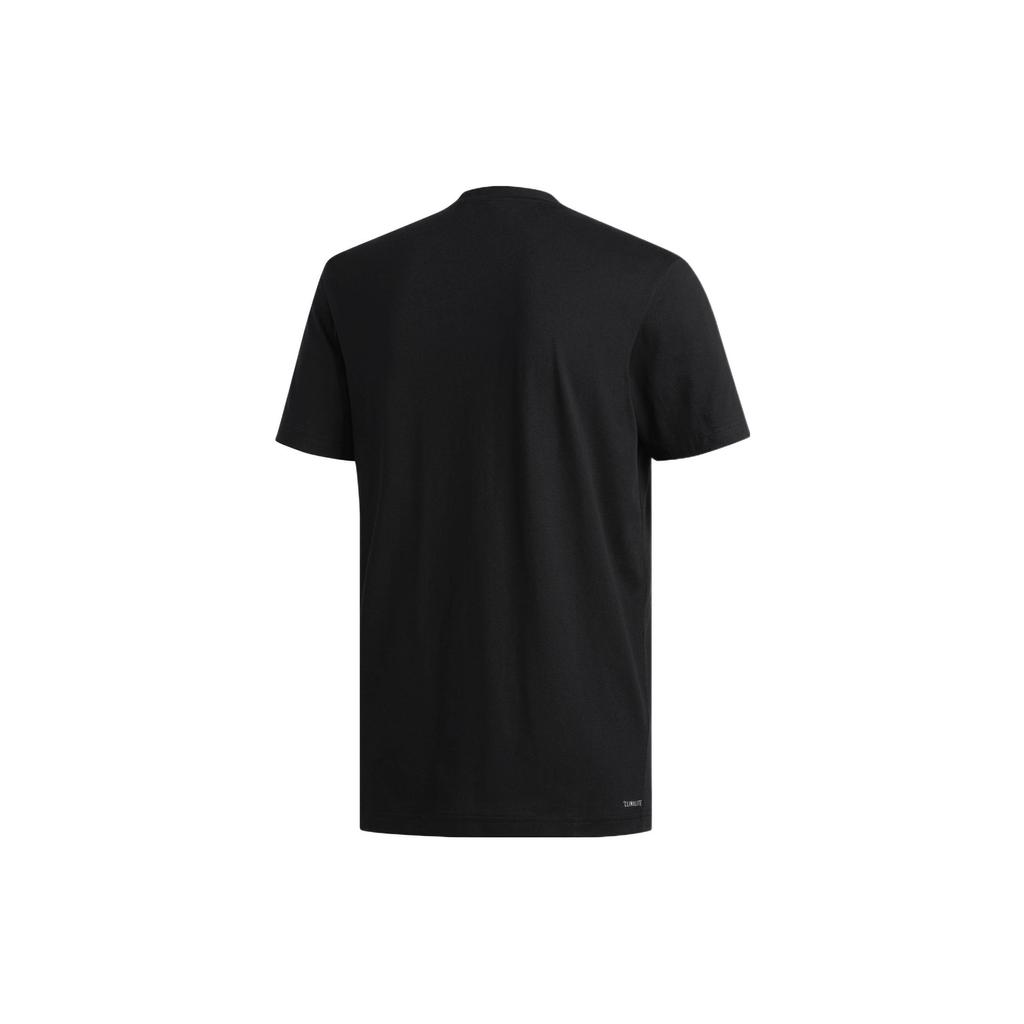 Adidas Casual Sports Print Crew Neck Short Sleeve T-Shirt Men Tops Black DQ0922