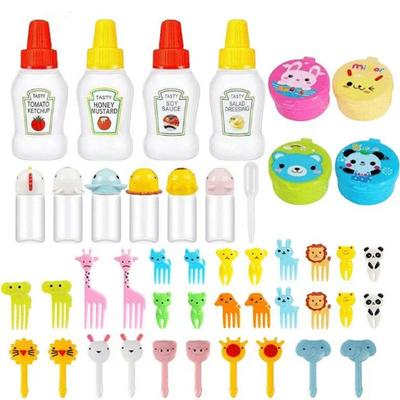 Ensemble de Fourchettes à Fruits Animaux Dessin Animé Créatif - Piques en Plastique Mignons pour Desserts d'Enfants, Bento et Gâteaux