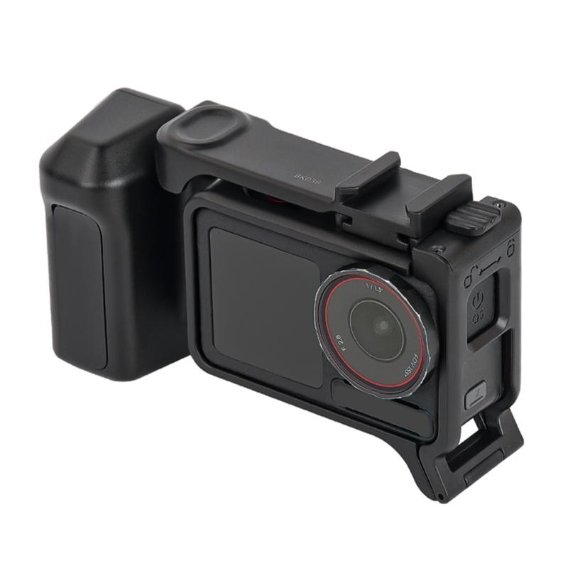 Ergonomic Grip Handle Cage For Action 5pro/4/3 Action Cameras Featuring Cold Shoe Mount Built In Shutter Button