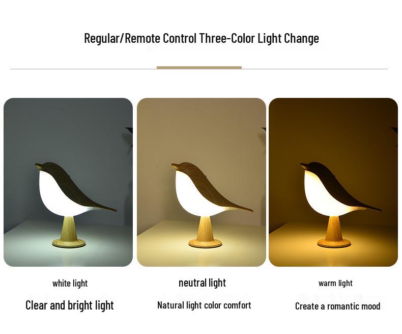 Creative Magpie Aroma LED Bird Night Light: Touch-Activated Bedside & Car Decor Lamp