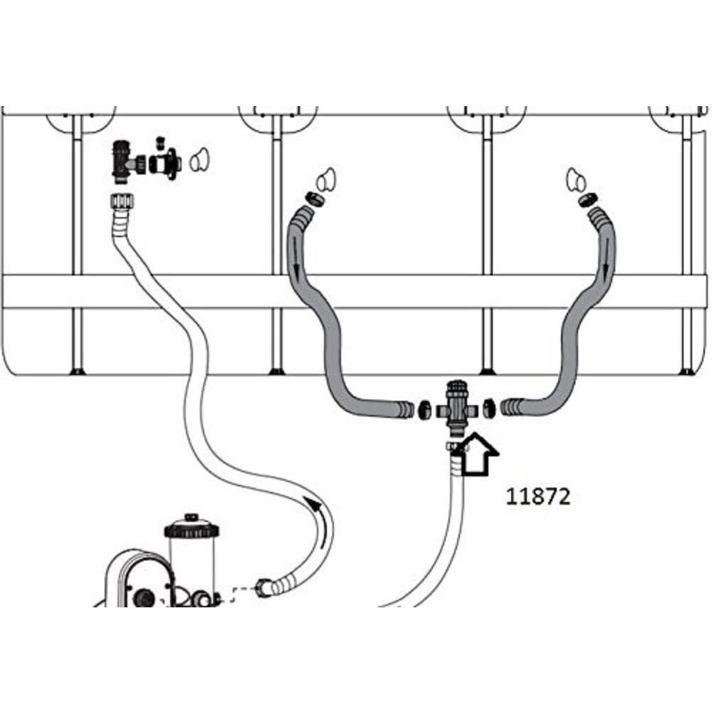 11872 Dual Split Hose Plunger Valve Pool Above Ground Pool Replacement For Intex