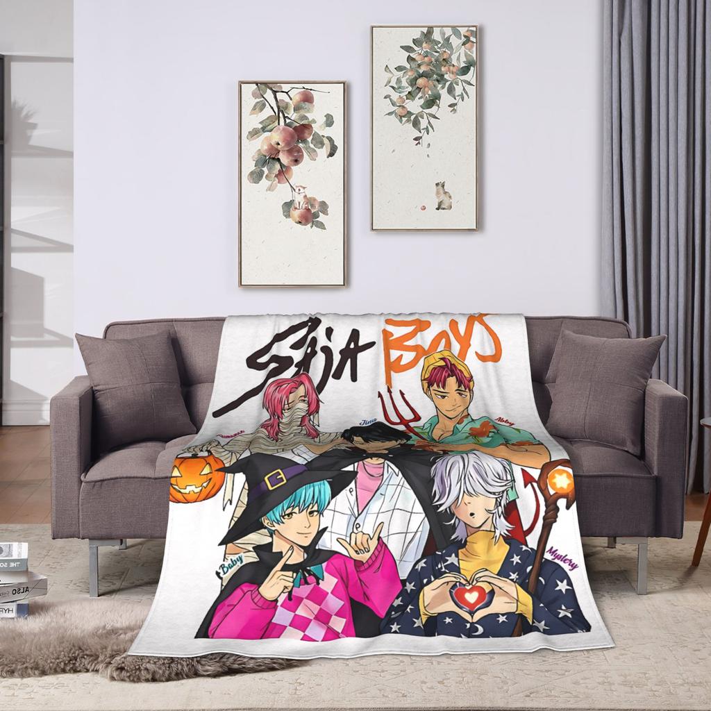 Saja Boys  Kpop Hunter Halloween Warm Soft Blankets  Camping Plush Throw Blanket Comfortable Home Decor Bedspread Sofa Bed Cover