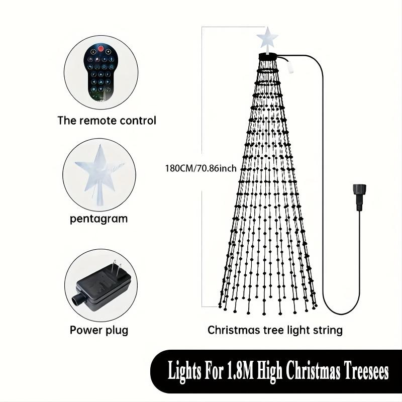 

MIMIRGB 6.89FT Smart Christmas Tree Light 400 LED Indoor String Light with Remote Control DIY Text Christmas Tree Decoration USB PLUG