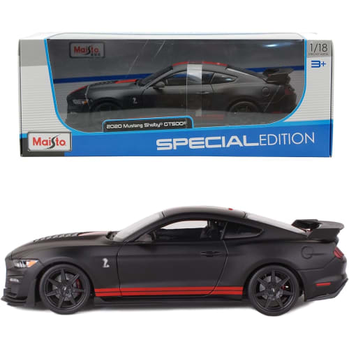 Maisto 1/18 Scale Diecast Model Car 2020 Ford Mustang Shelby GT500 Black (Limited Edition, Special Color, Not Catalog Included) - Model Car, Finished