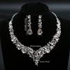 3pcs Luxury Elegant Zircon Set Teardrop Shaped Wedding Necklace Earring Fashion Party Bride Copper Zircon Set Accessorie Gift