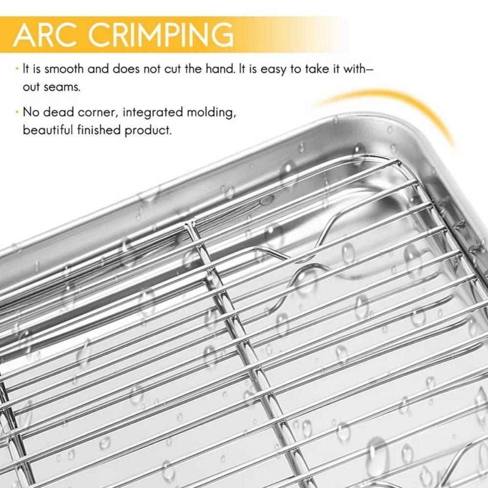 Stainless Steel Baking Pan with Rack Removable Steaming Cooling Racks Food Cooling Tray  Oven Use
