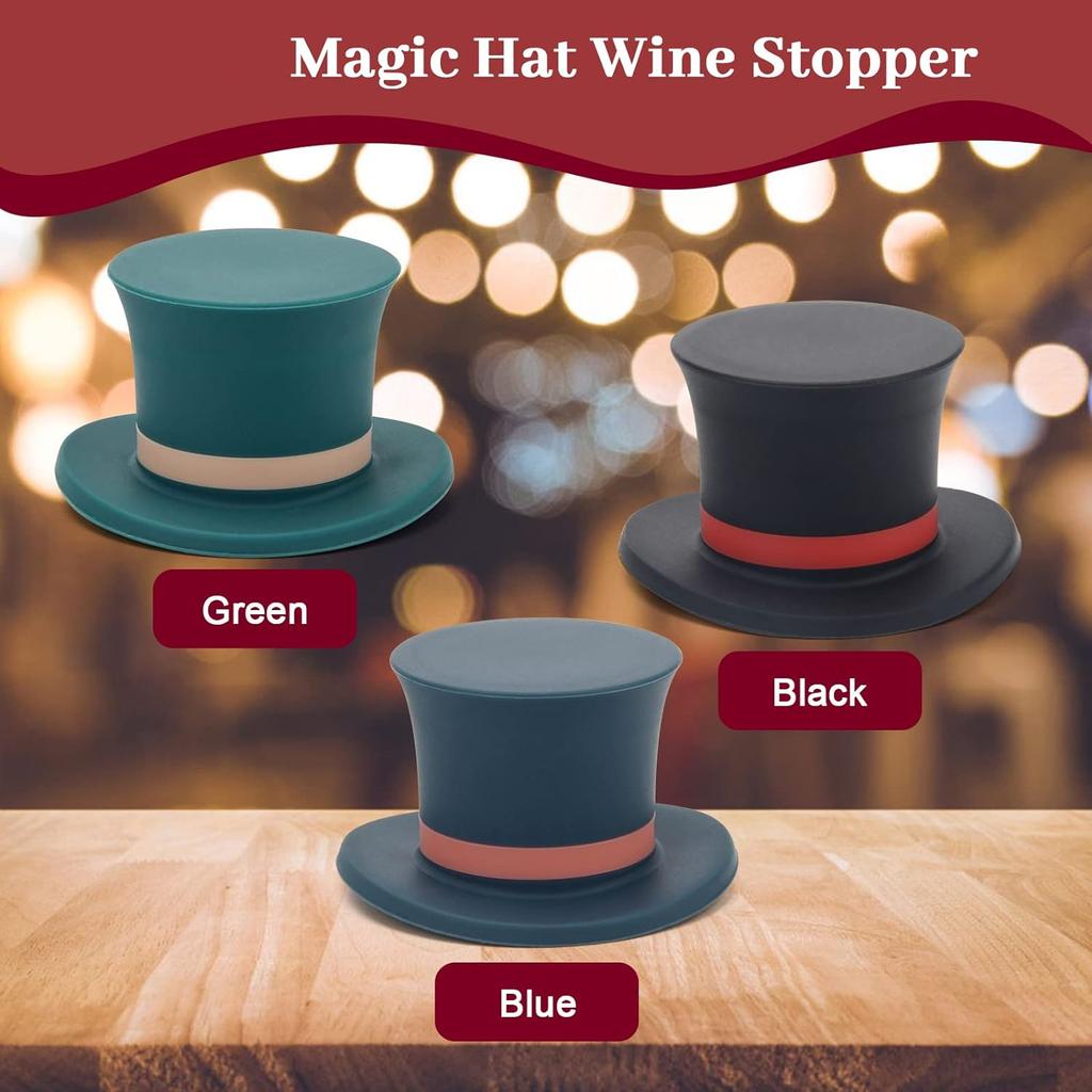 LMETJMA 3Pcs Silicone Magic Cap Wine Bottle Stopper Reusable Wine Stopper Bottle Caps Wine Sealer For Christmas Decorative JT235