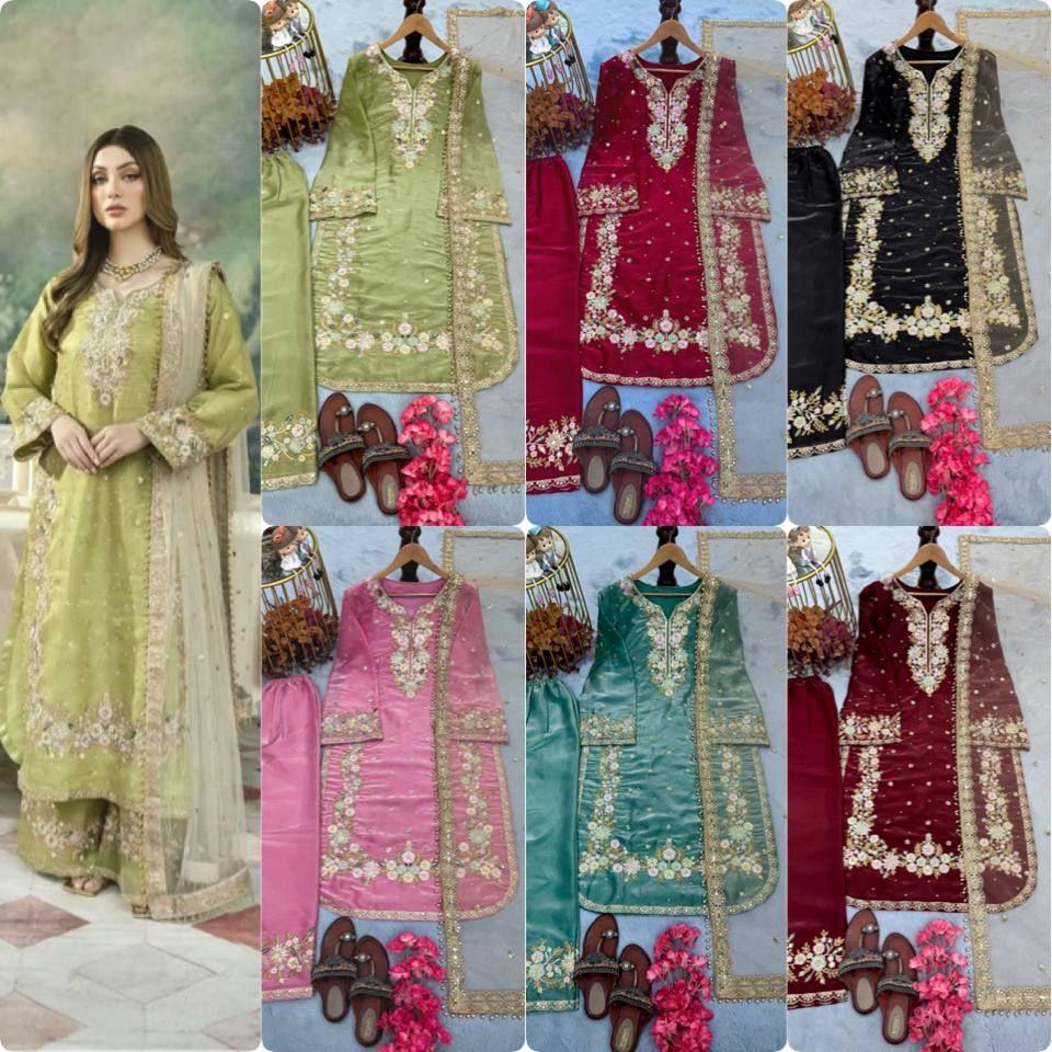 Launching New Đěsigner Party Wear Look  Top Plazzo & Dupatta Set