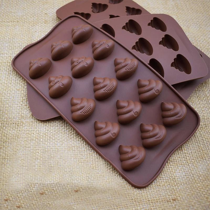 New 15 Lattices Shit Faeces Shape Food Grade Silicone Cake Mold