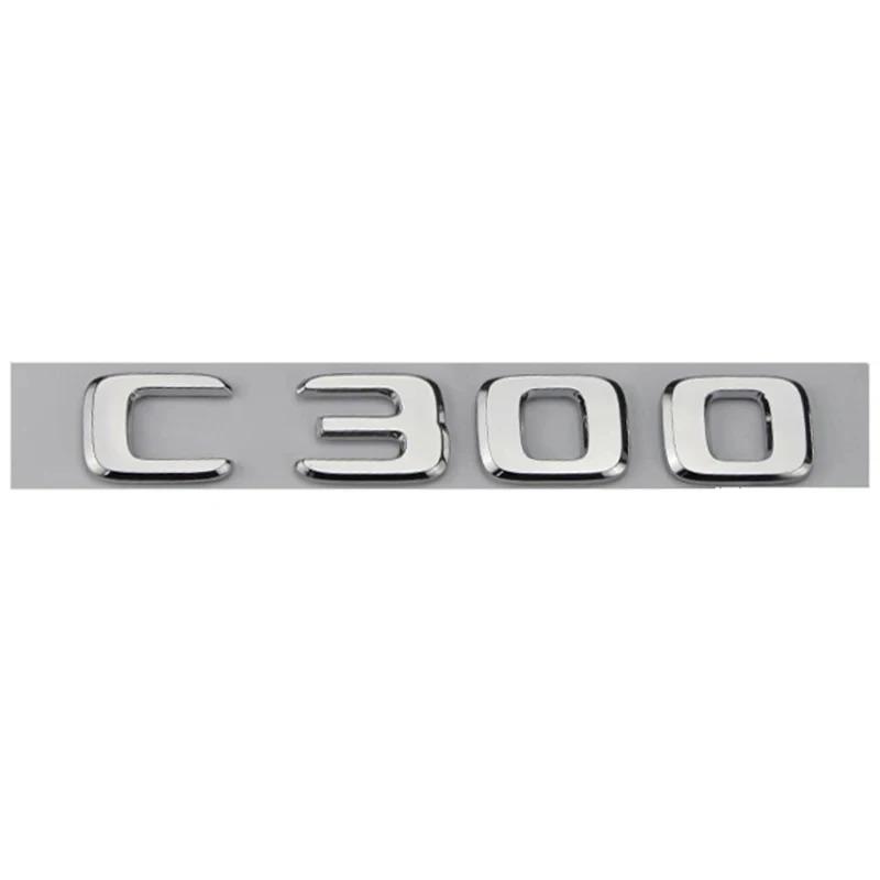 3D ABS Black Car Trunk Letters C300 Logo For Mercedes Benz C300 W205 W204 W203 W206 2022 4MATIC Emblem Stickers Accessories UO4