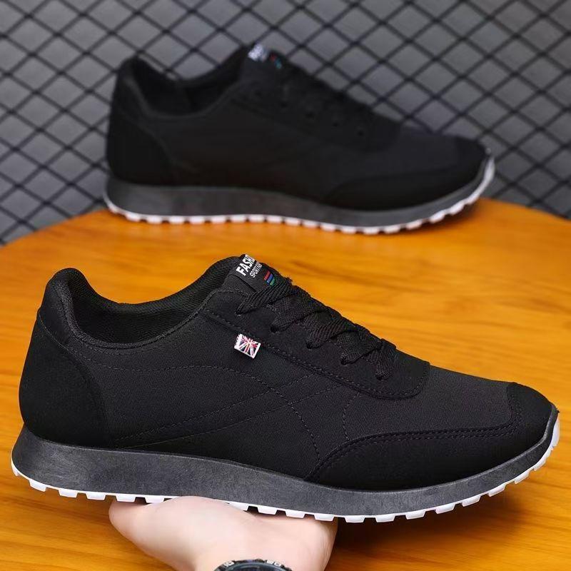 

Men s sneakers 2025 sneakers retro jogging breathable canvas shoes outdoor hiking Forrest Gump shoes 39 чёрный