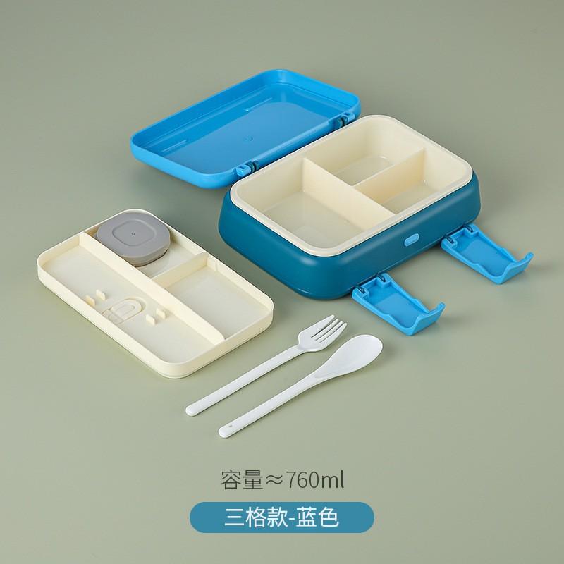 Kids Cartoon Double-Layer Bento Box Microwave-Safe Lunch Container With Utensils Portable Food Storage