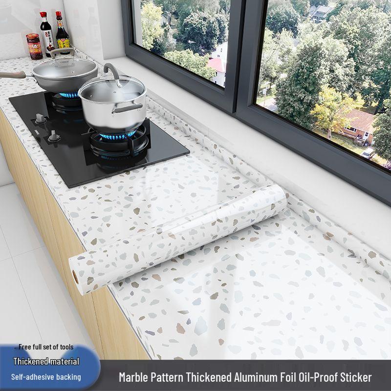 Enhanced Waterproof Kitchen Stove Wallpaper - Oil, Heat, and Moisture Resistant Self-Adhesive Sticker
