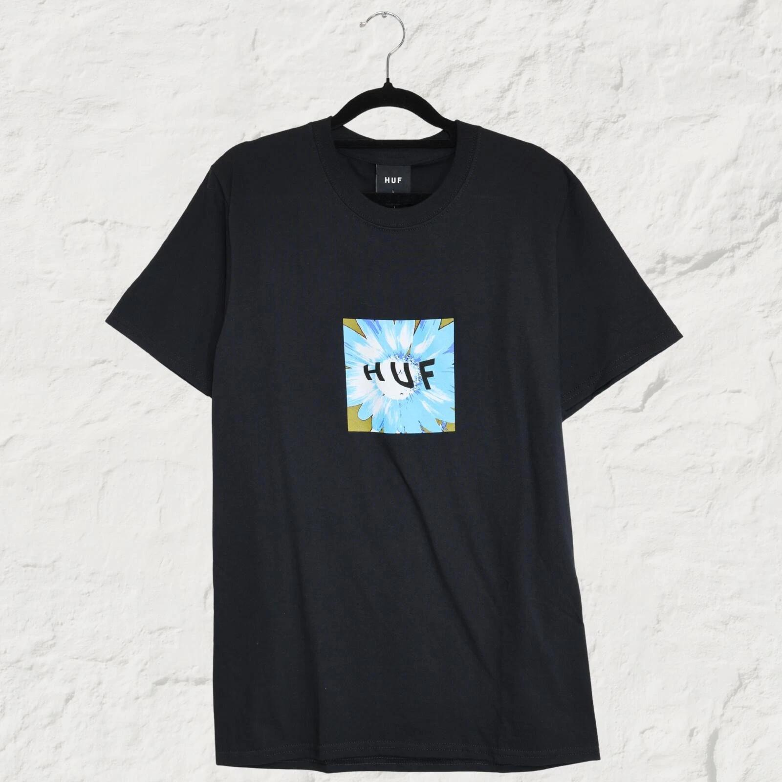 HUF Daisy Age Tee Black Graphic Streetwear Skate Tee S XL