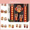 Colorful Chinese New Year Paper Blessing Door Sticker Set With Different Dragon Designs