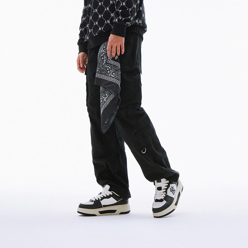 New MLB Chunky Liner 24SS New York Yankees Low Top Skateboard Shoes Unisex Black 3ASXCLS4N-50BKS