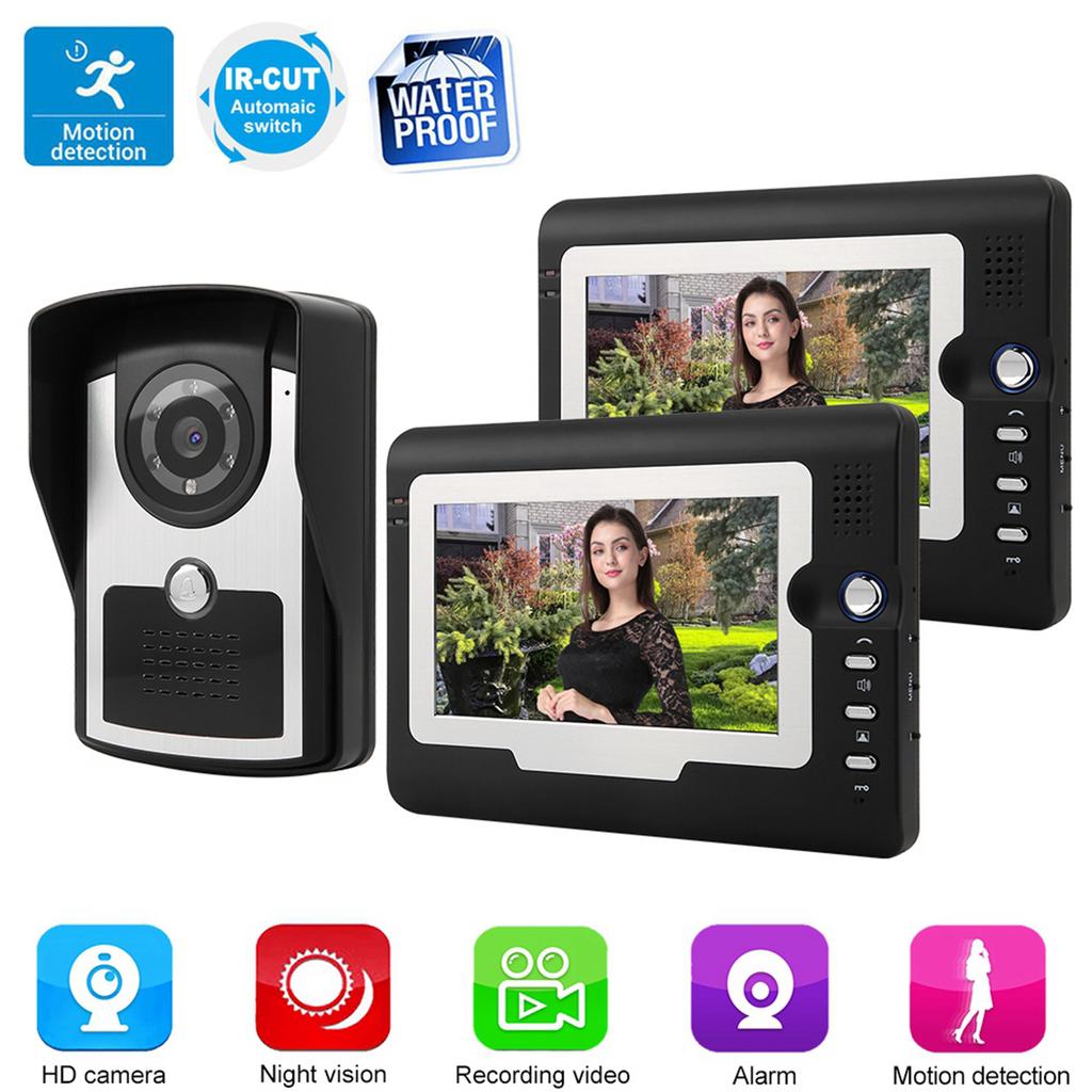 7" LCD Video Door Phone Wired Intercom Doorbell Kit Home Entry System 1V2 SY810