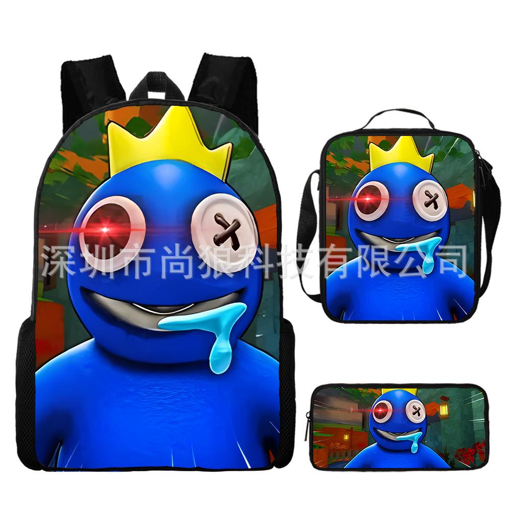 Rainbow Friends Rainbow Friends Student School Bag Digital Printed Oxford Cloth Backpack Satchel Pencil Case
