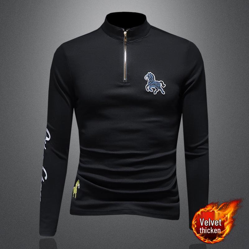 Autumn/Winter Men s Trendy Half-High Collar Base Layer Top - European Station 88313 XL