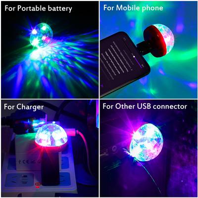 Crystal Disco Ball Lights Portable Universal D6 Mini Car Accessories Usb Disco Lamps Multifunctional Durable Led Dj Light