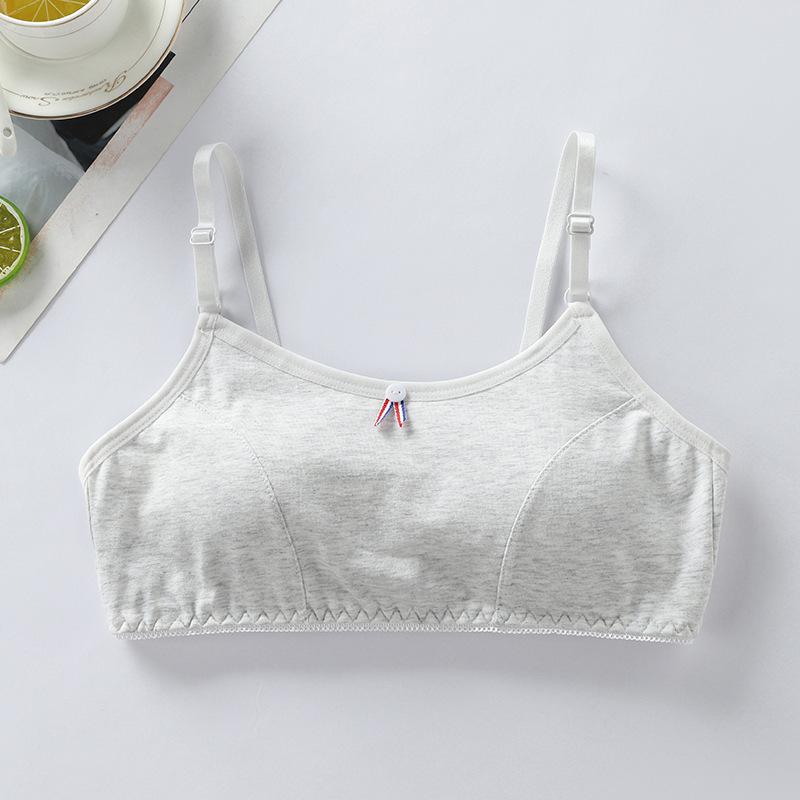

Удобный хлопковый комплект нижнего белья в японском стиле для девочек-подростков и старшеклассниц: Беспроводной бюстгальтер и тонкий топ-труба M [65-85 kg] серый