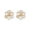 Zircon Glaze Flower Stud Earrings for Women Girl French Ins Vintage Fashion Korean Wedding Romantic Jewelry Gifts