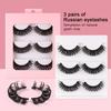 Roll 3 Pairs Of Chemical Fiber False Eyelashes Simulation Curled Thick Eyelashes