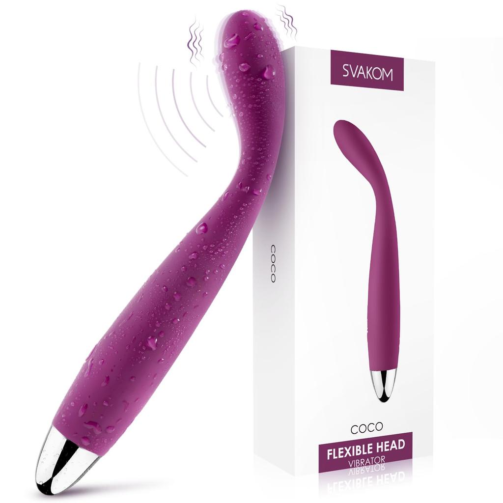 SVAKOM Coco Vibrator for Medium Electric Spot Close 25 Types of Clitoris Nipple Sex Toy Women, Vibration, Massager, 30°G Stimulation, Vibration,