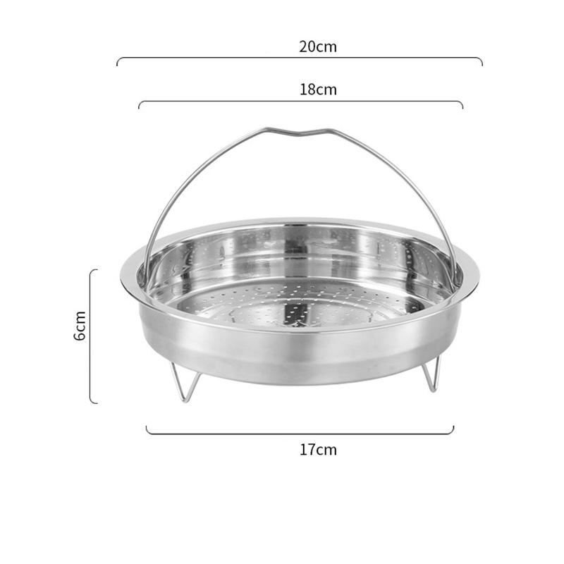 Stainless Steel Food Steamer Kitchen Rice Pressure Cooker Steaming Grid Drain Basket with Silicone Handle Cooking Accessories