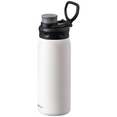 Atlas Activa 600ml Water Bottle, Direct Drink, Vacuum Insulated, Lightweight, Sports Drink Compatible, Easy To Carry, with Handle, White (ADHB-600WH)